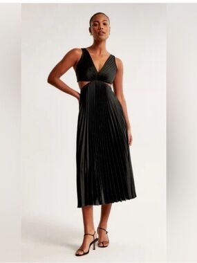 Abercrombie & Fitch | Dresses | Abercrombie Cinched Neck Slip Midi Dress |  Poshmark